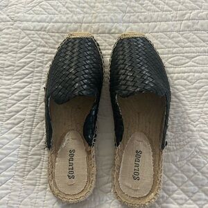 Soludos Women's Black Woven Espadrille Mules